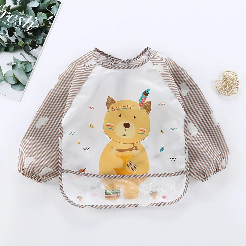 Waterproof EVA Full Sleeve Baby Bibs Children Apron Long Sleeve Feeding Smock Kids Eating Breastplate Infant Scarf Clothing Quick Pick Grocers