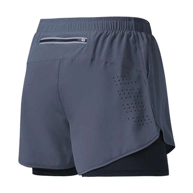 Men's Running Shorts Quick-drying Fitness Black Double Layer Shorts Men New Sport Workout Training Bodybuilding Short Pants Econic Blanks