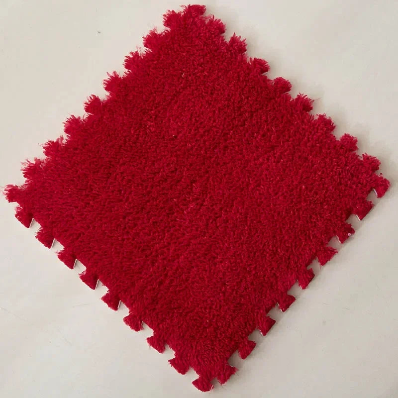 30*30CM Soft Plush Children Kids Rug Play Mat Puzzle Carpet Warm Playmat Interlocking Exercise Tiles Floor Carpet Decoration Mat Quick Pick Grocers