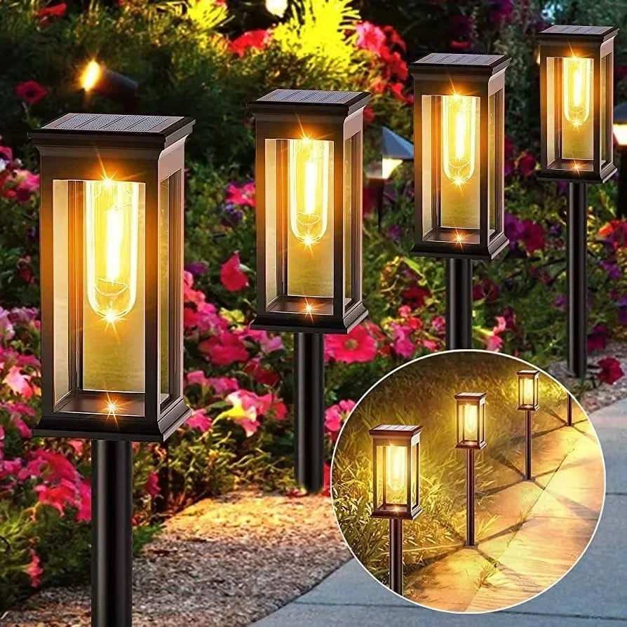 Waterproof LED Solar Lights for Garden Yard Driveway - Automatic Pathway Lighting Outdoor Landscape Lighting Auto On/Off at Dusk Quick Pick Grocers