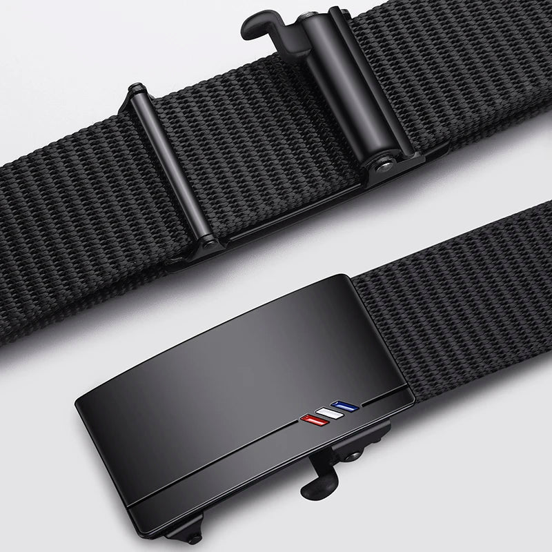 2pcs Fashion Men's Belt Canvas Woven Waistband Automatic Buckle Casual Belt Soft Versatile Jeans Belt Accessories Quick Pick Grocers