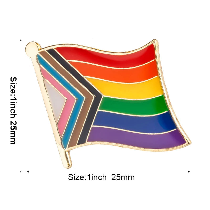 Progress Pride Heart Shaped Lapel Pin Flag badge Brooch Pins Badges Quick Pick Grocers