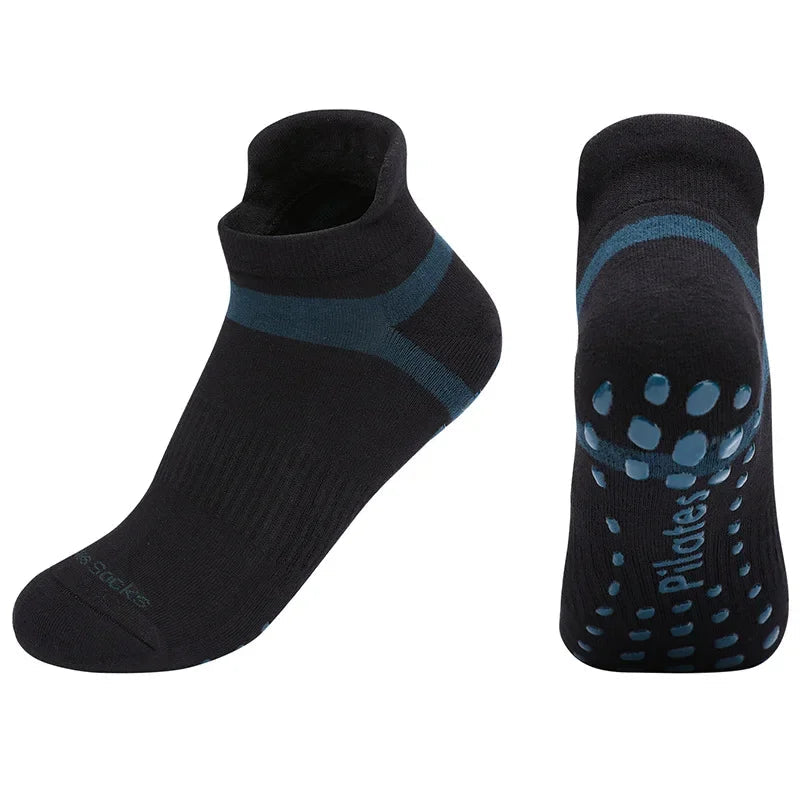 Yoga Socks Men Women Professional Silicone Non-slip Pilates Socks Large Size Indoor Floor Gym Fitness Cotton Dance Sports Socks Quick Pick Grocers