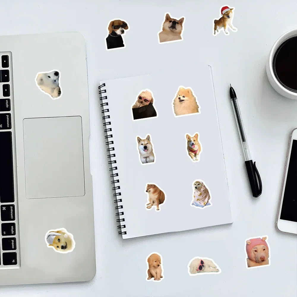 10/50/100pcs Funny Dog Stickers Cartoon Cute Decals Toy Stationery Guitar Phone Bicycle Laptop Luggage Car Graffiti Kids Sticker Quick Pick Grocers
