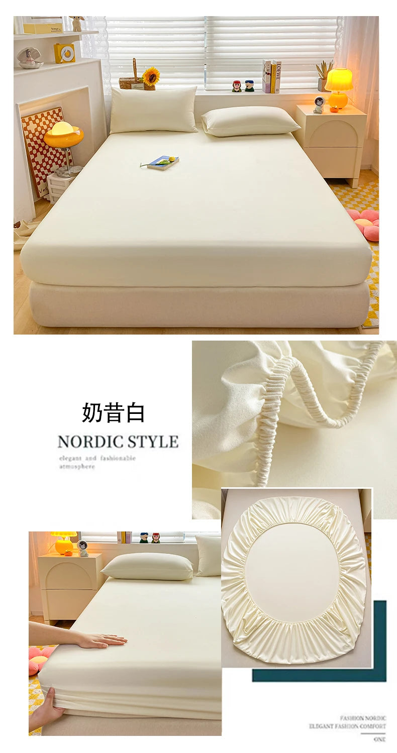 Soft Cotton Fitted Bed Sheet with Elastic Mattress Cover Quick Pick Grocers