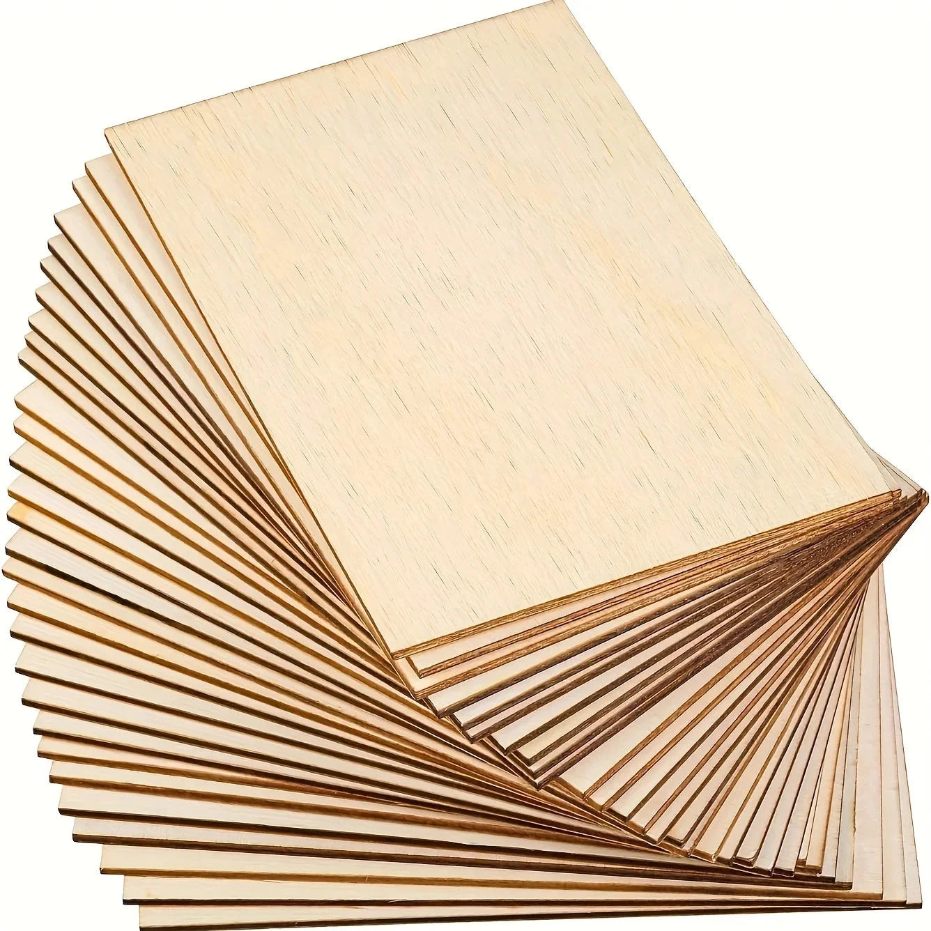 4Pcs/8pcs/15Pcs 6X4in/15X10cm Rectangle Unfinished Wood Sheets for Crafts House Aircraft Ship Boat Arts, DIY Wooden Econic Blanks