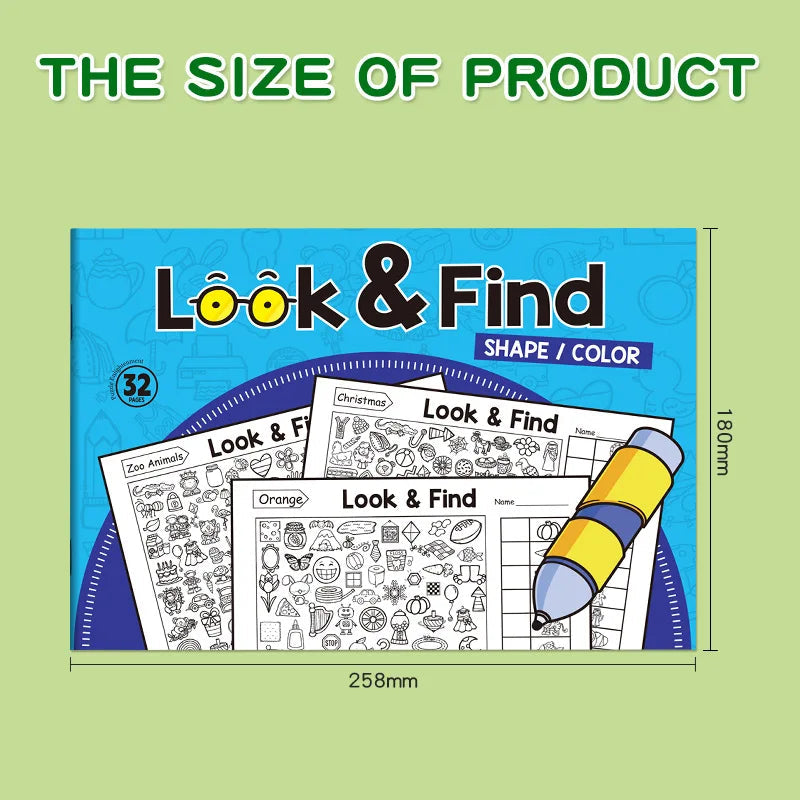 Children's Search for Items Game, Enhance Visual Perception, Fun Coloring Book, Focus and Attention, Handwriting Exercise Book Quick Pick Grocers