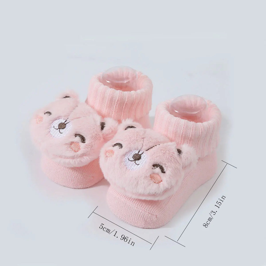 Cute Cartoon Doll Newborn Socks Spring New Baby Soft Solid Prewalker Knitted Sock For Girls Boys Infant Knitting Floor Socks Quick Pick Grocers