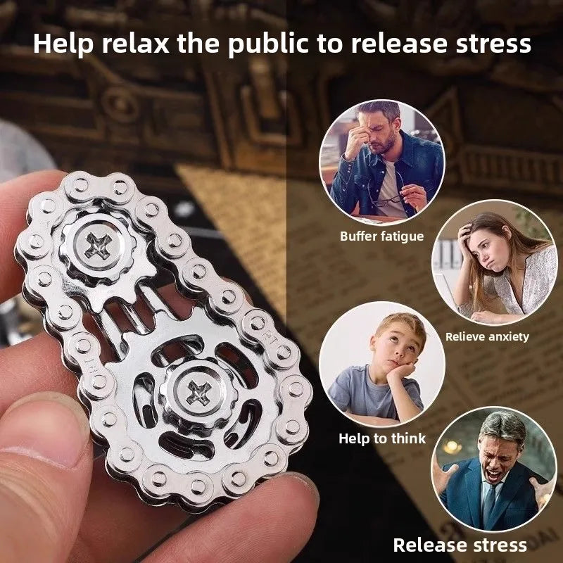 Metal Fidget Spinner Office Desk Toy Stress Relief Gears Hand Spinner for Adults desk decoration home decor Relieve stress relax Quick Pick Grocers