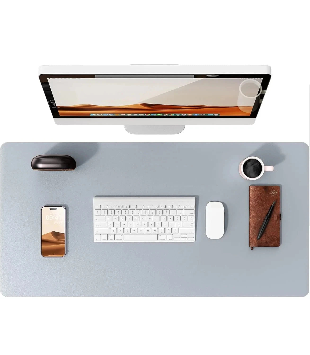 Large Mouse Pad,Office Desk Mat, Leather Desk Pad Protector, Non-Slip PU Leather Desk Blotter, Laptop Desk Pad Econic Blanks
