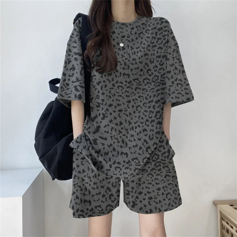 Women T-Shirt Shorts Suit Set Casual Tie Dye Loose tshirt and wide leg middle shorts with pockets female Soft Summer Shorts Sets Quick Pick Grocers