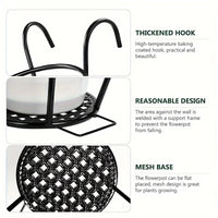 One pack of 1/2/3 iron art hanging flower pots with hanging hooks, metal plant planting hanging basket, detachable, for balcony Quick Pick Grocers