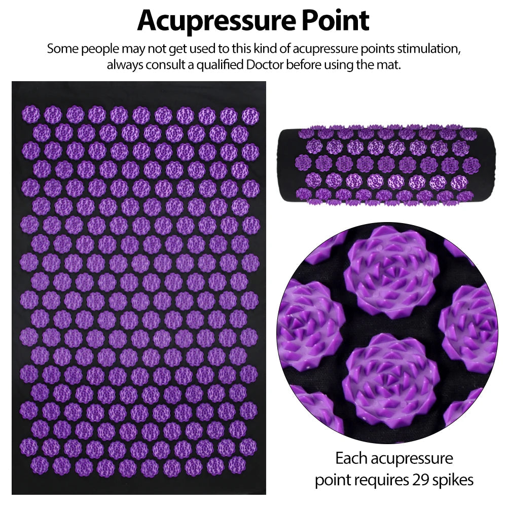 Acupressure Yoga Mat Kuznetsov's Applicator Cushion Sensi Massage Body Needles With Spikes Pillow Foot Massager Fitness Pilates Purest Peak