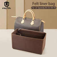 WUTA Felt Insert Bag Organizer For LV Speedy 20 25 30 35 Flap Handbag Inner Bag Makeup Travel Purse Storage Tote Bag Accessories Quick Pick Grocers