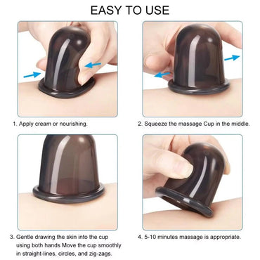 Silicone Vacuum Cupping Massage Jars Anti Cellulite Massage Facial Suction Cups Face Neck Lift Skin Scraping Guasha Anti Wrinkle Quick Pick Grocers