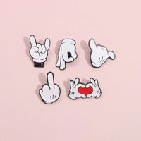 Cartoon Finger Gesture Love You Enamel Pins Creative Metal Decoration Brooch Lapel Badge Clothes Backpack Accessory for Friends Quick Pick Grocers