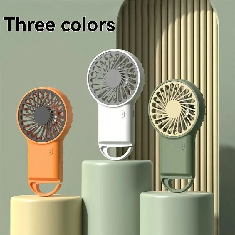Cartoon Foldable Mini Fan USB Rechargeable Handheld Desktop Fan with Hook Portable Cooling Fan for Outdoor Travel Home Office Quick Pick Grocers