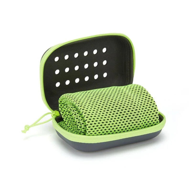 Quick Drying Cooling Towel Soft Breathable Chilly Sweat Absorption Cold Towel with Storage Box Sports Running Yoga Gym Club Quick Pick Grocers