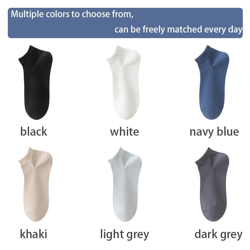 6Pairs High Quality Men Combed Cotton Socks Short Breathable Odor proof and antibacterial Business Spring Summer for Male sock Quick Pick Grocers