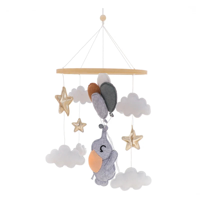 Baby Wooden Bed Bell Cartoon Rabbit Mobile Hanging Rattles Toy Hanger Crib Mobile Bed Bell Wood Toy Holder Arm Bracket Kid Gifts Purest Peak