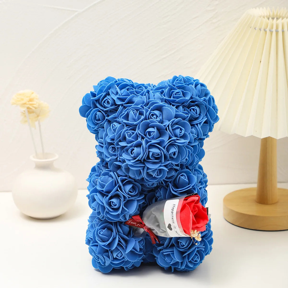 Foam rose teddy bear carry bouquet. Ideal for weddings, Mother's Day, thank you to nurses/teachers or other celebrations! Quick Pick Grocers