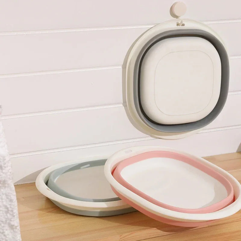 Plastic Folding Wash Basin, Portable Laundry Tub for Home, Bathroom, Kitchen, Adult & Baby Bath Basin, Travel Wash Basket Quick Pick Grocers