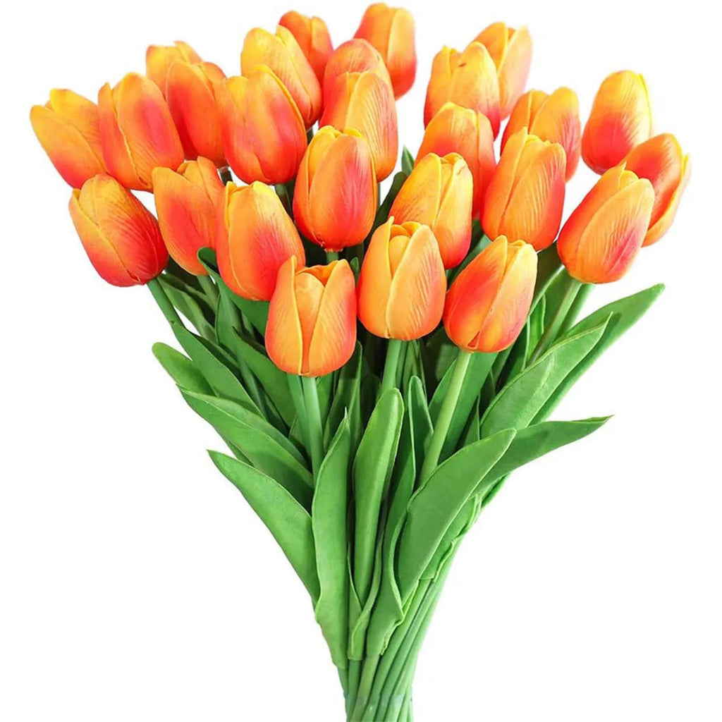 10Pcs Artificial Flower Realistic Touch Tulip Scrapbooking Vase Home Decor Wedding Garden Arch Garland  Mother's Day Bouquet diy Quick Pick Grocers