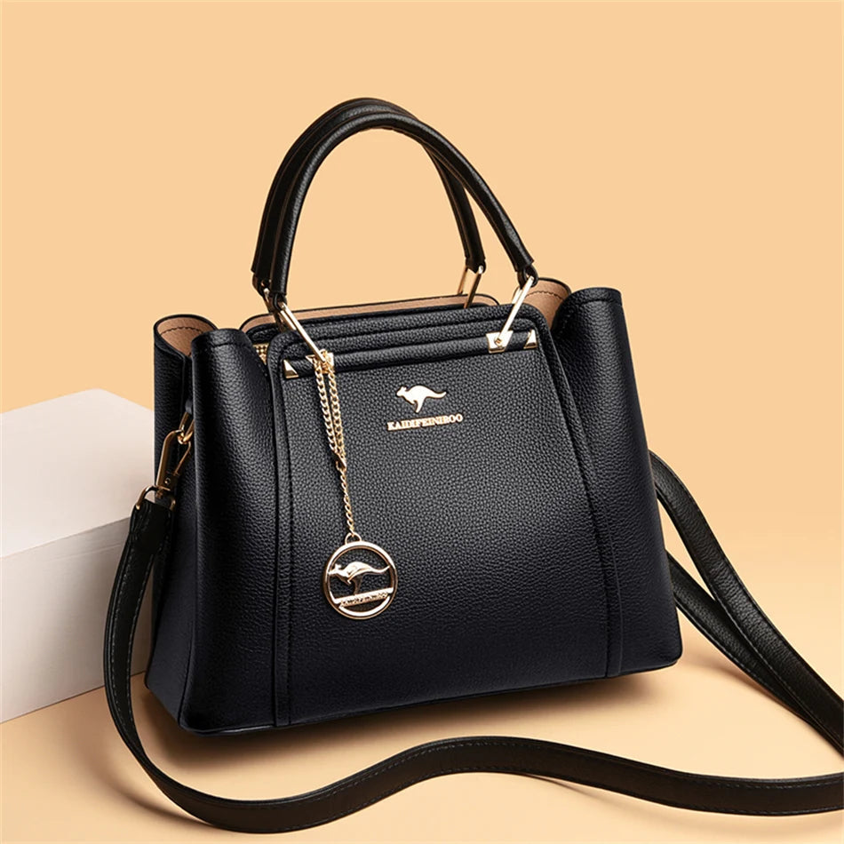 2024 Luxury Women Designer 3 Layers Shoulder Crossbody Sac Ladies Large Capacity Leather Handbags Shopper Brand Messenger Totes Quick Pick Grocers