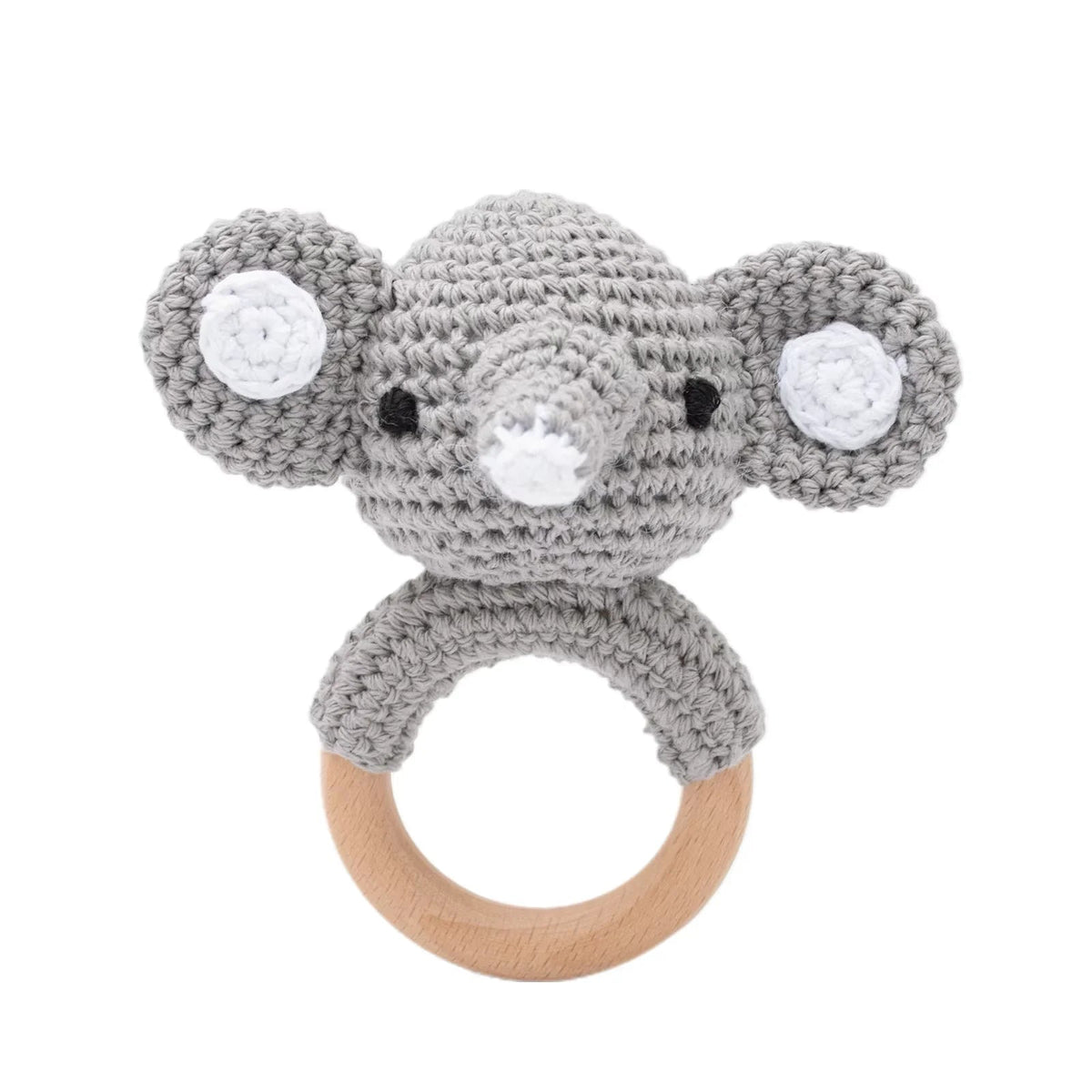 Baby Crochet Rattle Wooden Teether Toy BPA Free Wood Rodent Rabbit Rattle Baby Mobile Play Gym Newborn Educational Music Toys Purest Peak