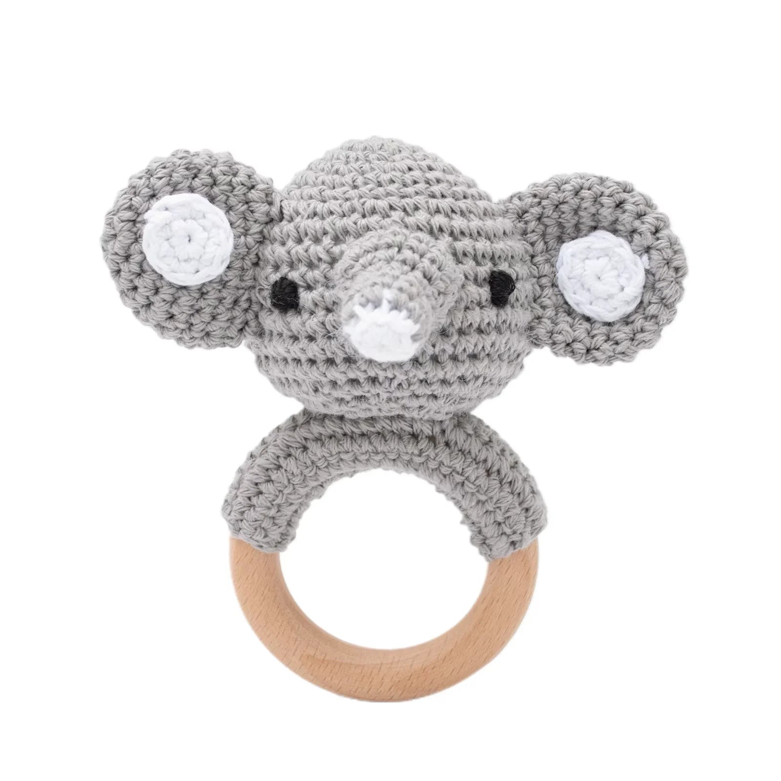Baby Crochet Rattle Wooden Teether Toy BPA Free Wood Rodent Rabbit Rattle Baby Mobile Play Gym Newborn Educational Music Toys Purest Peak