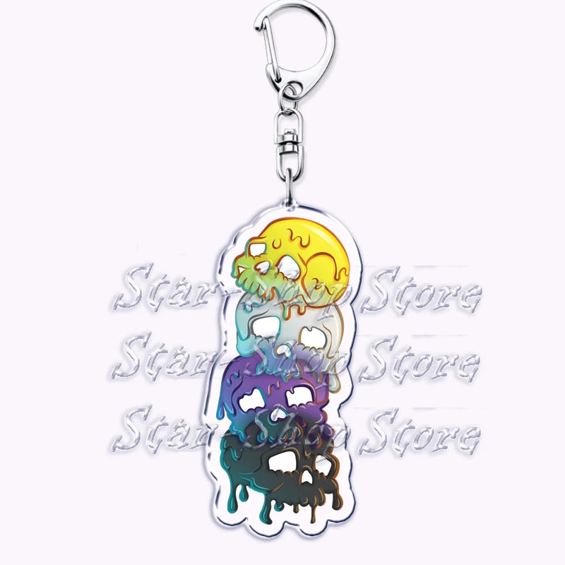 Cute Lgbt Halloween Keychain for Accessories Bag Gay Pride Lgbtq Spooky Ghost Lesbian Keyring Jewelry Rainbow Fans Friends Gifts Quick Pick Grocers
