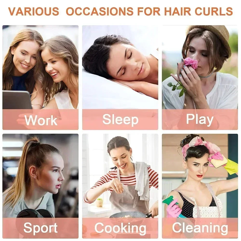 Heatless Curling Rod Headband No Heat Hair Curlers Ribbon Lazy Hair Rollers Silk Curls Sleeping Soft Headband Hair Styling Tools Quick Pick Grocers