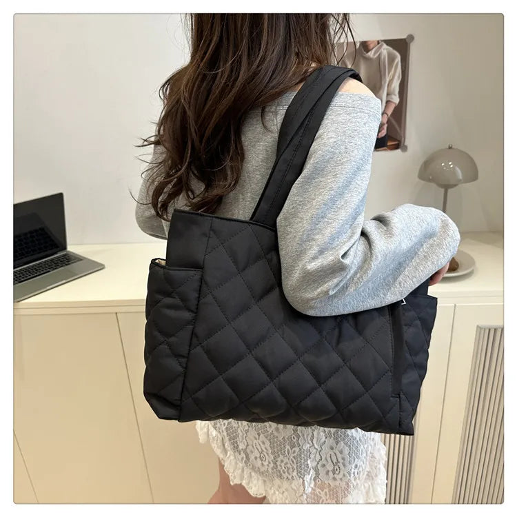 Rectangular Large Capacity Single Shoulder Bag for Commuting To Work Korean Style Women's Tote Bag Lightweight Casual Handbag Quick Pick Grocers