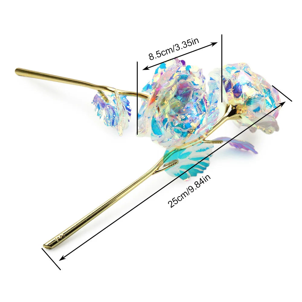 Led Valentine's Day Mother's Day Gift 24K Foil Plated Roses Artifical Flowers Wedding Decor Lover Lighting Roses Creative Gift Quick Pick Grocers