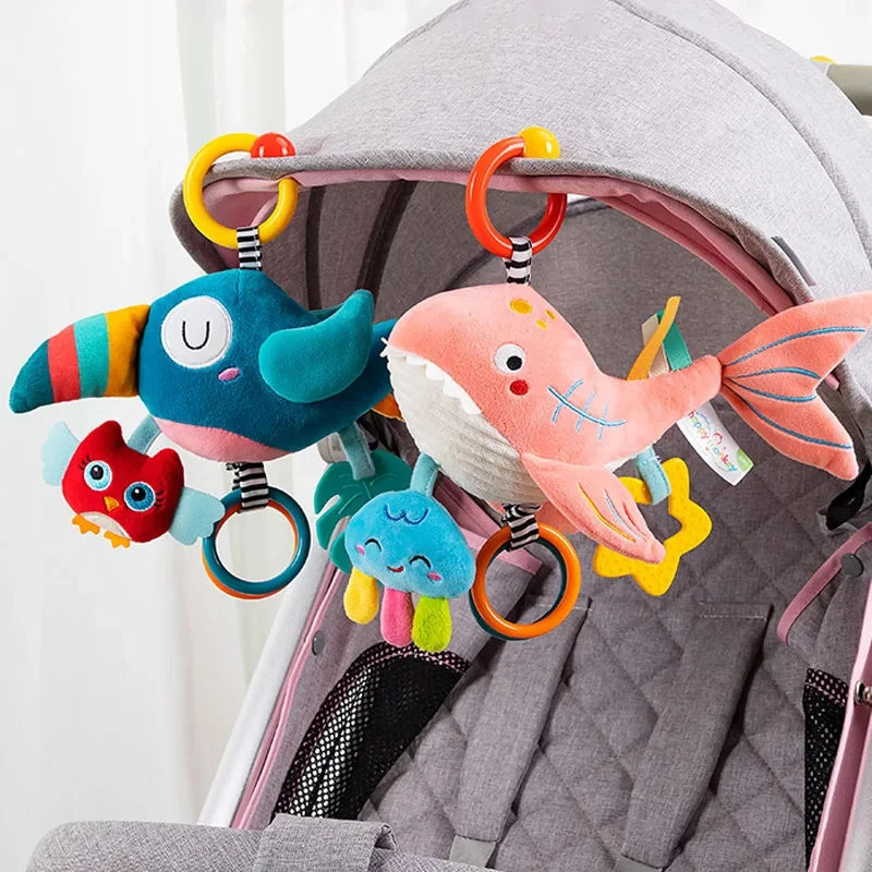 Soft Infant Crib Bed Stroller Mobile Hanging Rattle Baby Educational Toys Brain Developmental Hand Grip Cute Stuffed Animal Toys Purest Peak