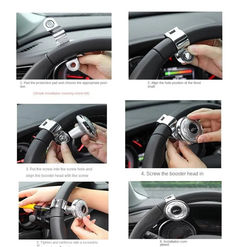 Car Steering Wheel Booster Ball Turning Spinner Knob Bearing Power Handle Rotating Universal Auto Accessories Labor Saving Kit Econic Blanks
