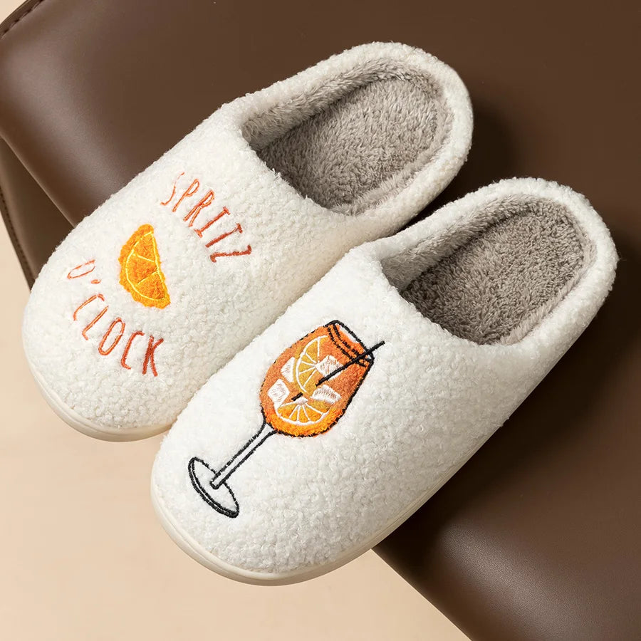 Aperol Spritz Women's Slippers Spritz O'Clock | Cozy Comfy Fluffy Slippers Party Bridal Shower Girl Mom Daughter Gift Purest Peak