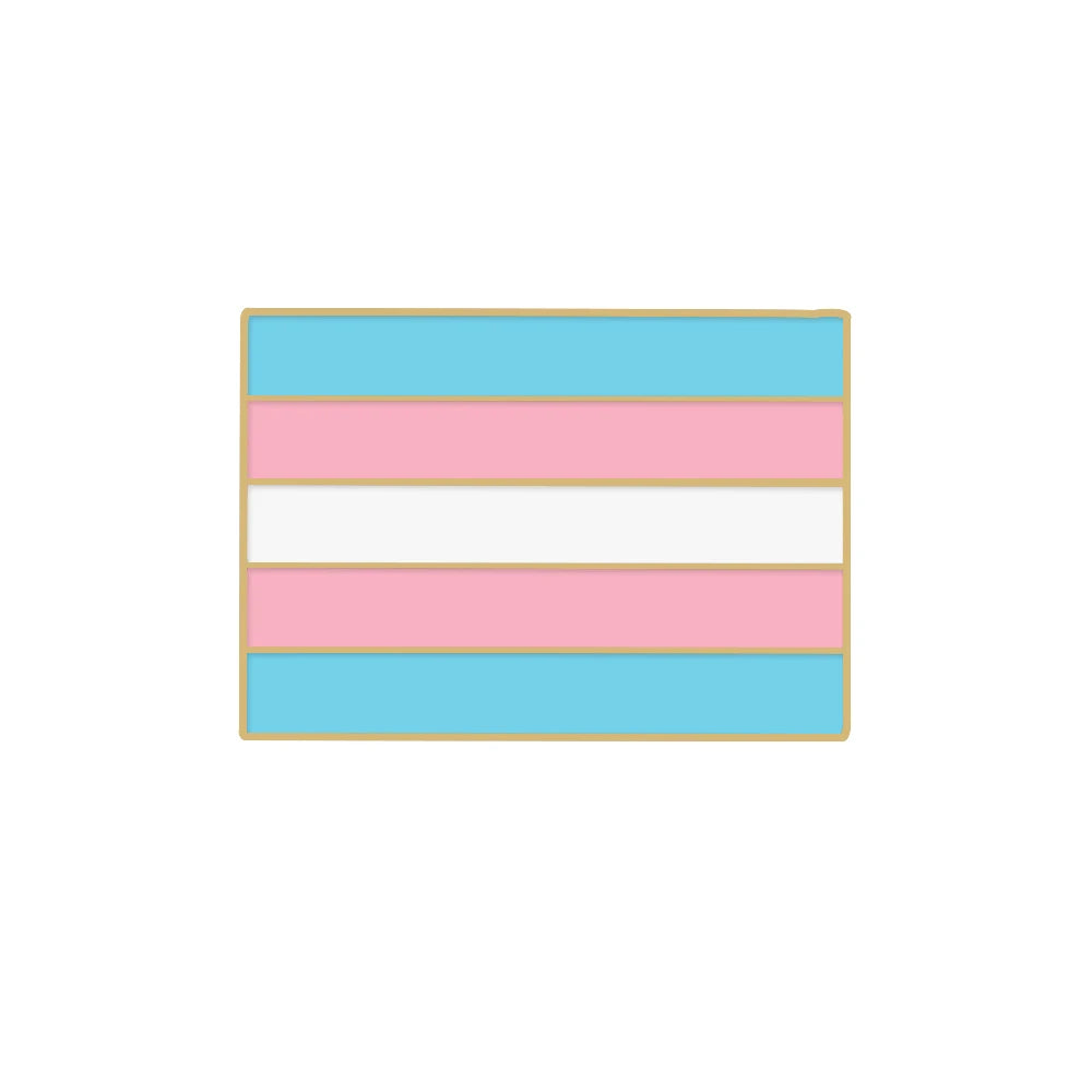 Asexual Gay Lesbian Enamel Brooches LGBT Pride Non-binary Trans Backpack Badge Rainbow Rectangle Lapel Pin Jewelry Friends Gifts Quick Pick Grocers