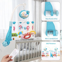 Baby Crib Mobile Rattle Toy For 0-12 Months Infant  Rotating Musical Projector Night Light Bed Bell Educational For Newborn Gift Purest Peak