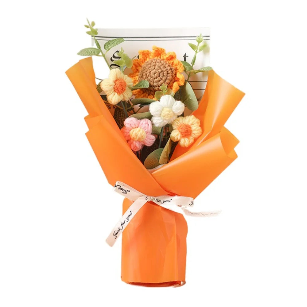 Artificial Flower Crochet Bouquet Eternal Flower Handmade Graduation Bouquet Mothers Day Birthday Gift Anniversary Quick Pick Grocers