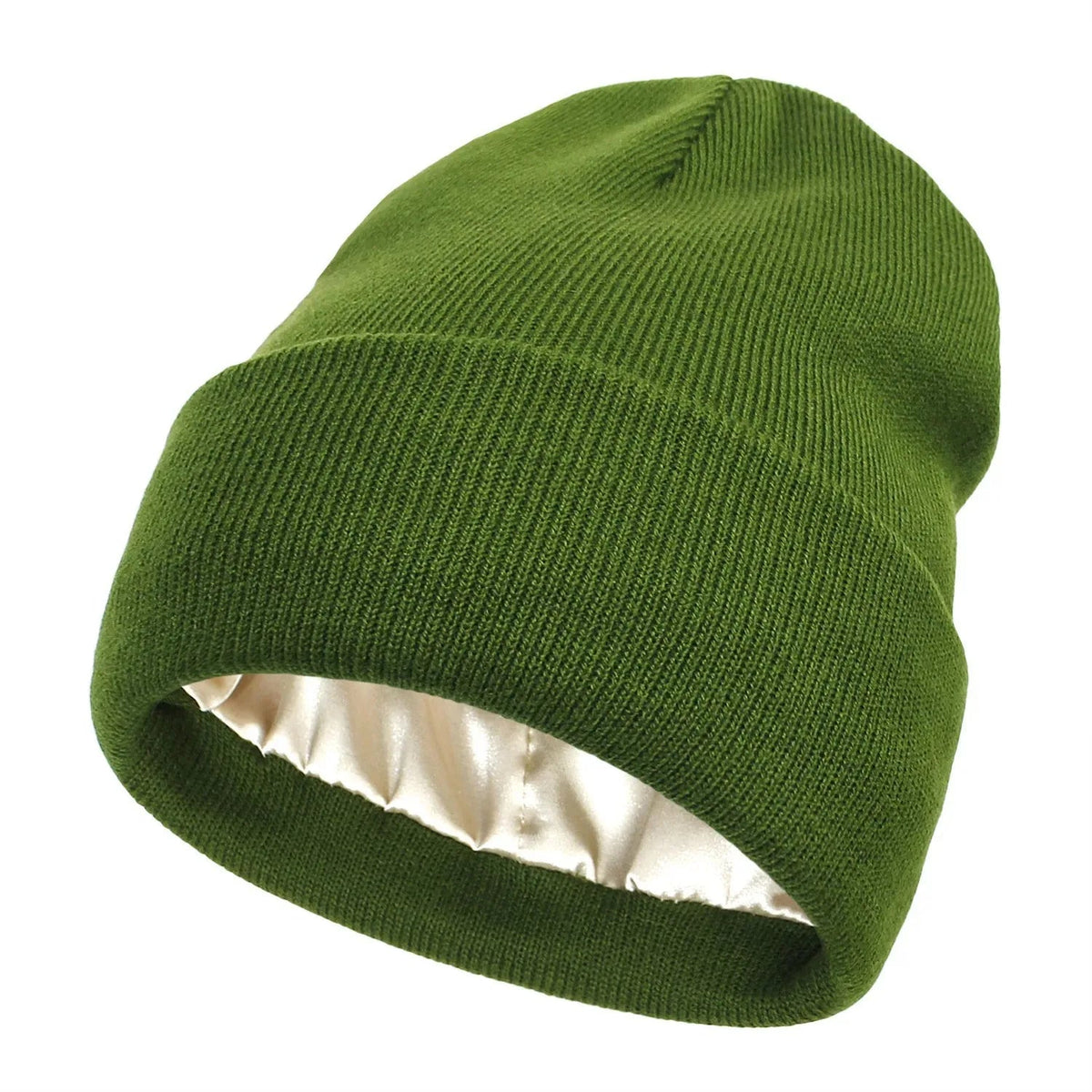 Unisex Satin Lined Beanie Hat For Women Winter Silk Lining Slouchy Warm Cuffed Skullies 2Layer Hair Cover Sleep Cap Quick Pick Grocers