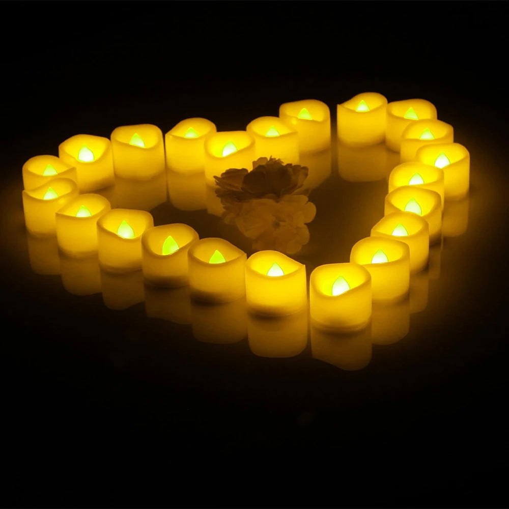 Flickering LED Ivory Electronic Candle, Flameless Tealight Candle, Battery Operated LED Tealight Candle, Ideal for Weddings, Tab Purest Peak Salt