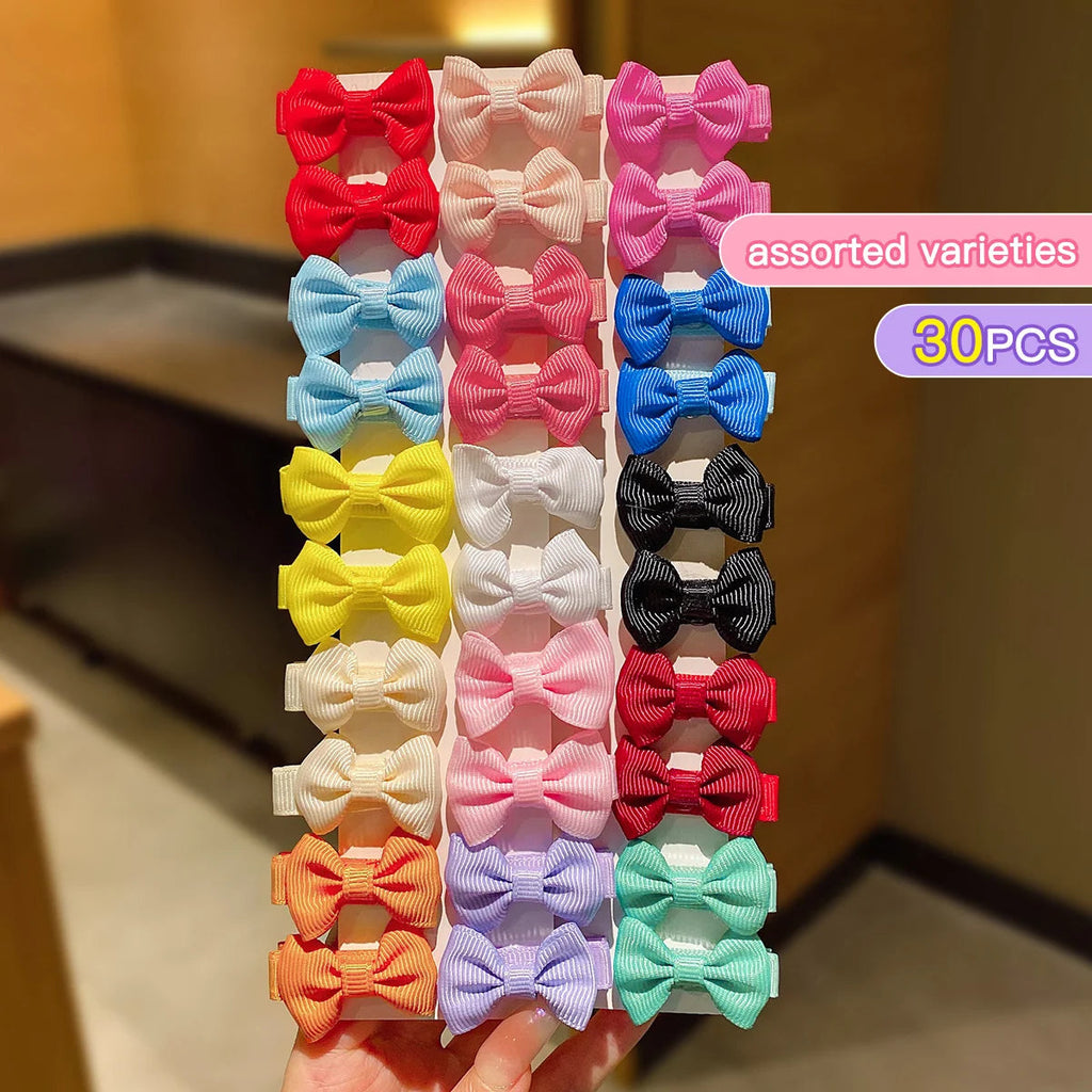 30 colored random bow fabric hair clips suitable for daily use as hair accessories Quick Pick Grocers