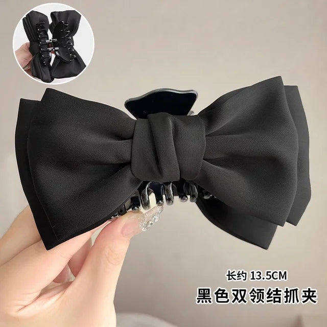 Fashion Women Bow Hairpin Korean Version Of Solid Color Butterfly Satin Hair Clips Girls Hair Accessories Headwear Quick Pick Grocers