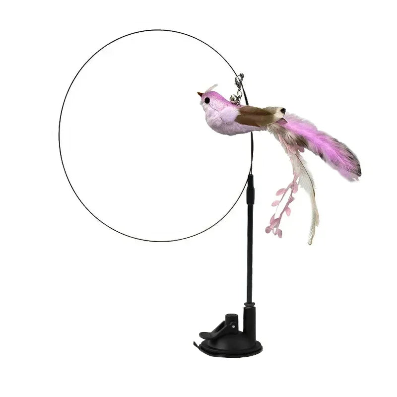 Simulation Bird Cat Toys Funny Interactive Peacock with Bell Cat Stick Toy for Kitten Playing Teaser Wand Toys Pet Cats Supplies Quick Pick Grocers