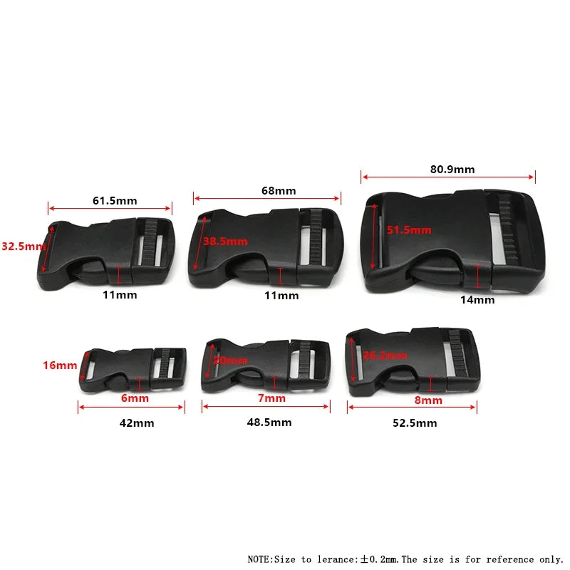 Adjustable Belt Buckles 15/20/25/32/38/50mm Plastic Hardware Dual Side Release Buckles Backpack Belt Bag Parts Strap Webbing Quick Pick Grocers