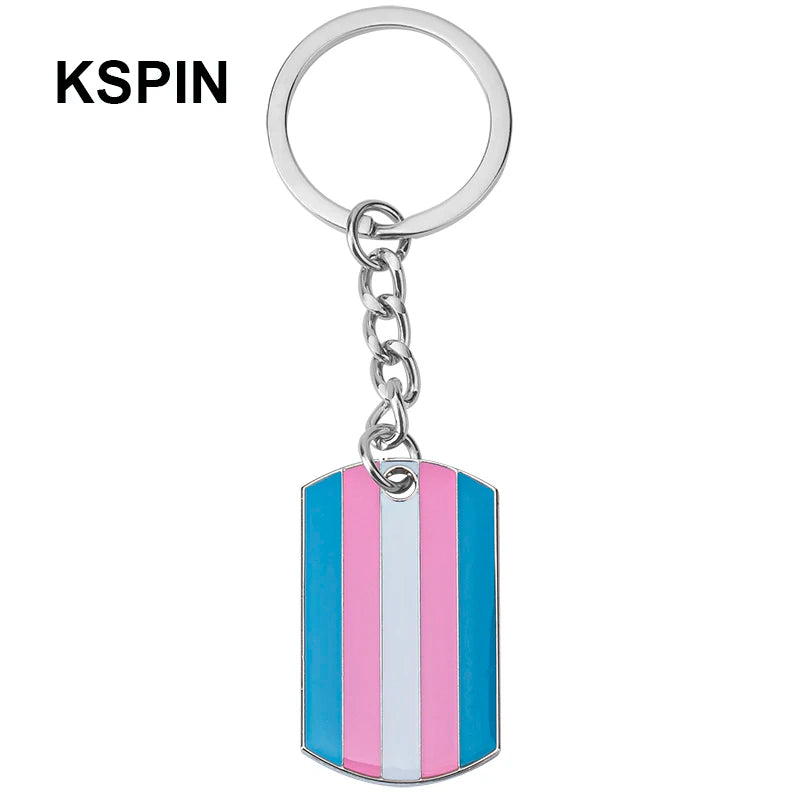 Progress Transgender Rainbow Pansexual pride Genderqueer pride Asexual Metal Key Ring Key Chain For Women Jewelry Quick Pick Grocers