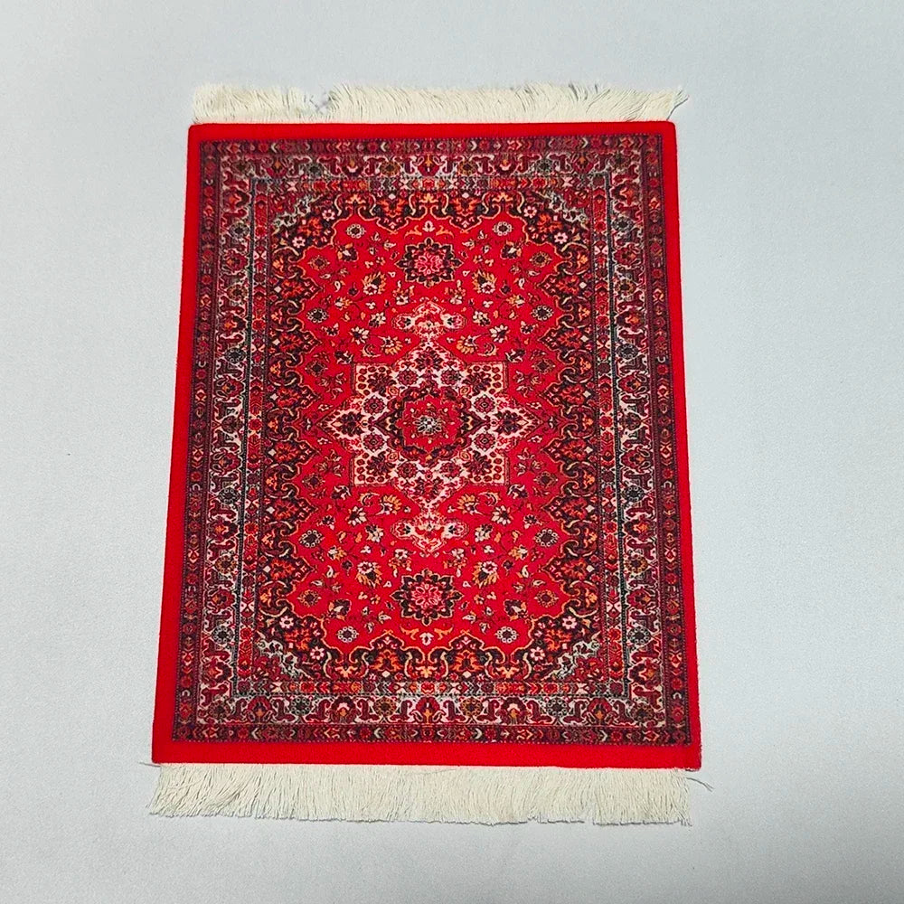 Woven flower Persian carpet small coaster wholesale merchants cheap mouse pad desk mat retro style rubber non-slip computer mats Quick Pick Grocers