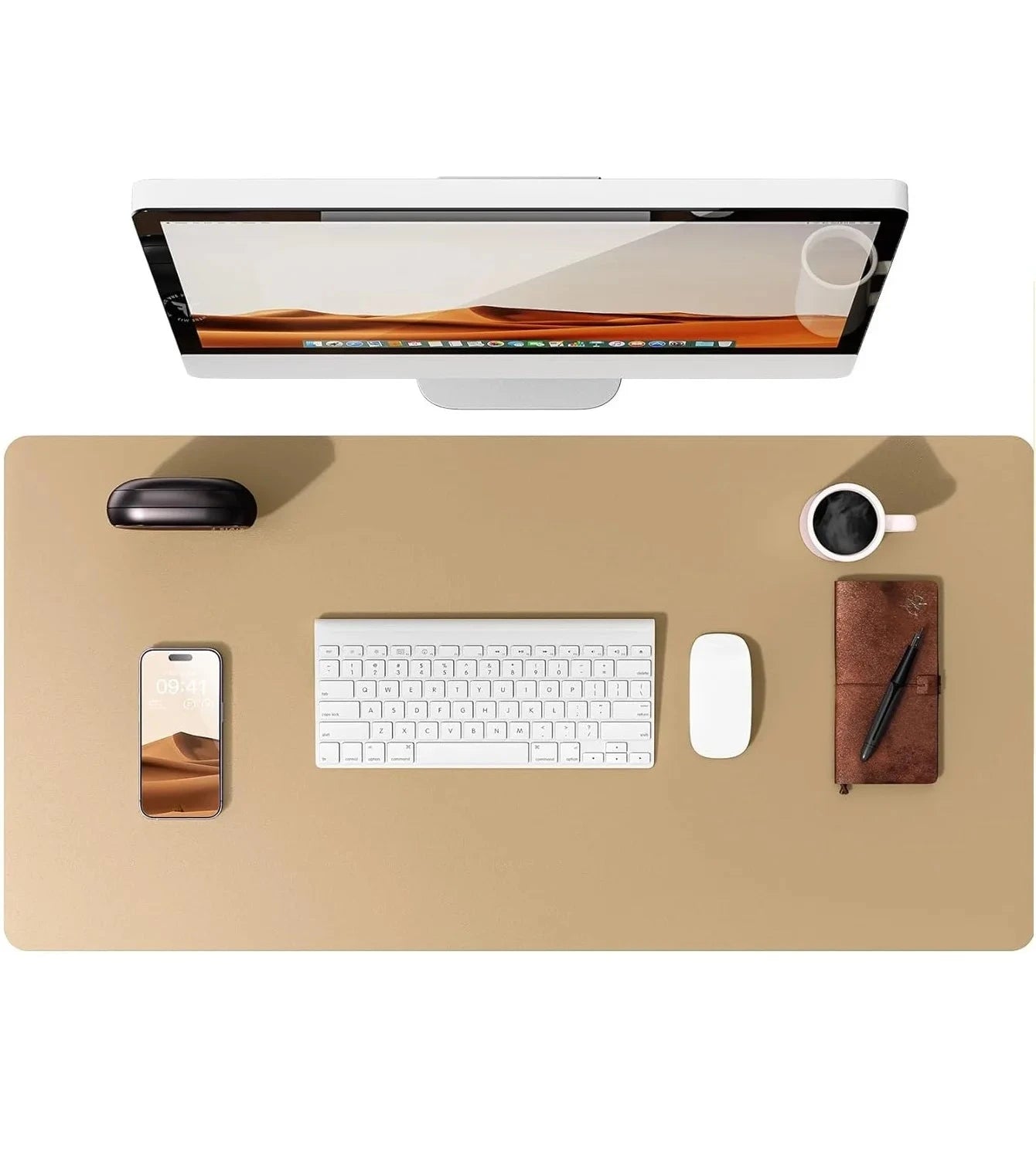 Large Mouse Pad,Office Desk Mat, Leather Desk Pad Protector, Non-Slip PU Leather Desk Blotter, Laptop Desk Pad Econic Blanks