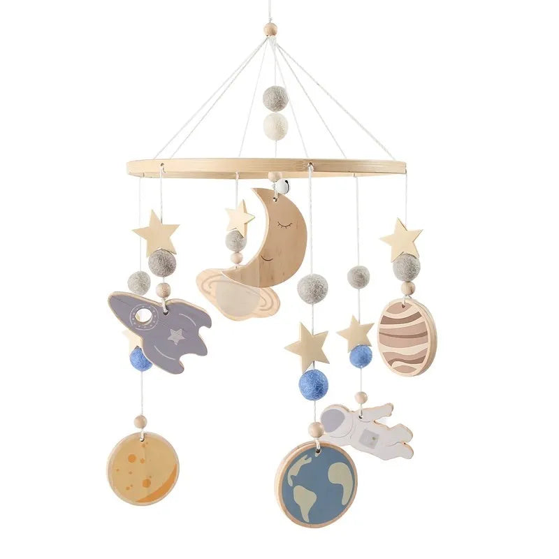 Mobile Wooden Bell Baby Toys 0-12 Months Rattle Toys Bed Newborn Crib mobile With Music Box Bed Bell Hanging Toys Crib Bracket Purest Peak